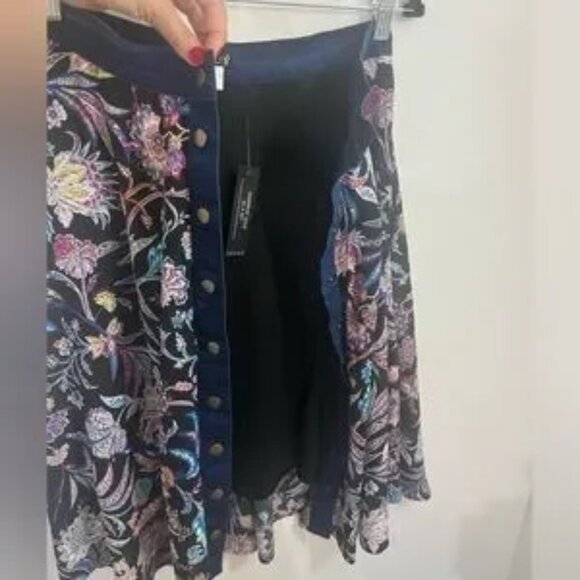 NWT Denim & Paisley Crop Top & Skirt Matching Set / Size 6 - Picture 10 of 15